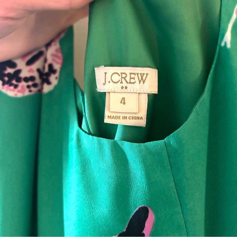 J. CREW GREEN FLORAL MINI DRESS Size 4 - Picture 9 of 11